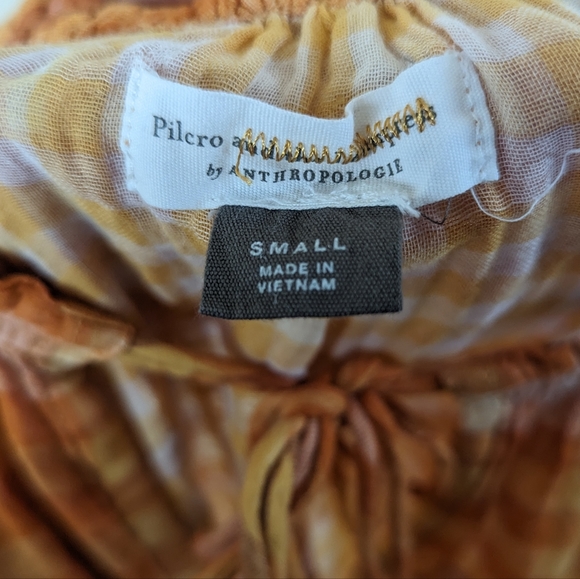Anthropologie/Pilcro and the Letterpress Bette Babydoll Plaid Top, Orange: SMALL - Picture 13 of 14